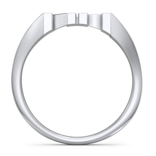 Men's Double Initial Signet Ring – Sterling Silver