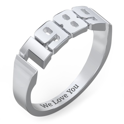 Men's Personalized Year Ring – Sterling Silver