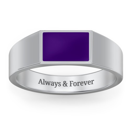 Men’s Engravable Cold Enamel Signet Ring