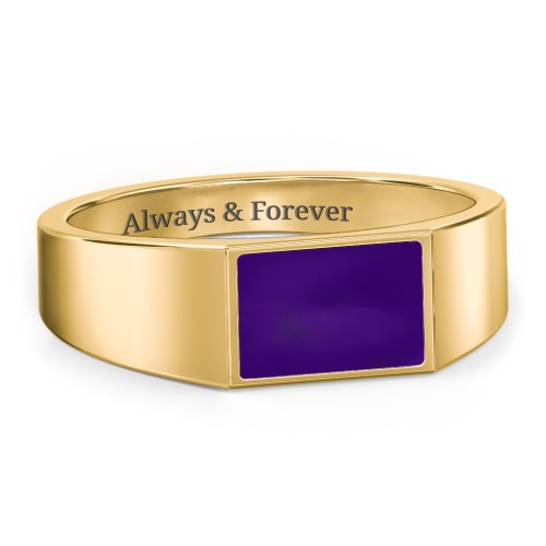 Men’s Engravable Cold Enamel Signet Ring