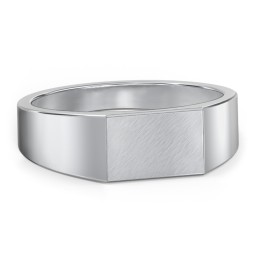 Men’s Engravable Brushed Top Signet Ring