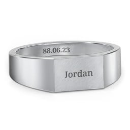 Men’s Engravable Brushed Top Signet Ring