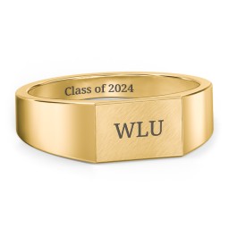 Men’s Engravable Brushed Top Signet Ring