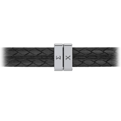 Men’s Engravable Vertical Bar and Leather Fraternity Bracelet – Sterling Silver