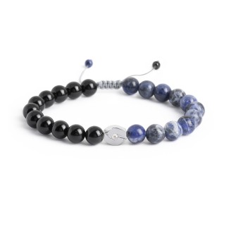 Men's Circle S-Knot Bead Bracelet with Gemstone