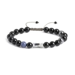 Men’s Engravable Twisted S-Knot Bead Bracelet – Sterling Silver with