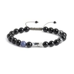 Men’s Engravable Twisted S-Knot Bead Bracelet in 925 Sterling Silver