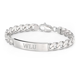 Men’s Engravable 8" Sterling Silver Wide Curb Link ID Bracelet