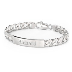 Amazon.com: Personalized Custom Solid 925 Sterling Silver Men ID Bracelet-Birthday  ,Fathers day, Anniversary , Valentine's day , Christmas gift-65 Grams:  Clothing, Shoes & Jewelry