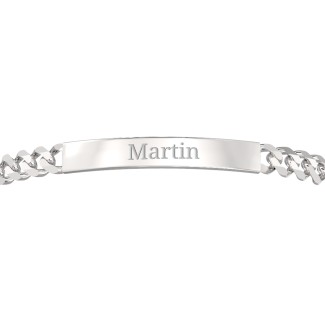 Venetian Link ID Men's Bracelet in Sterling Silver, Size: 7.25 in