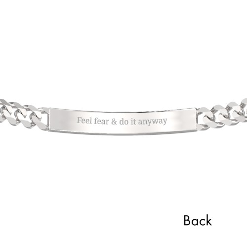 Men’s Engravable 8" Sterling Silver Figaro Link ID Bracelet