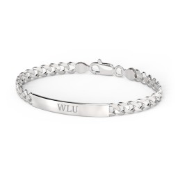 Men’s Engravable 8" Sterling Silver Curb Link ID Bracelet