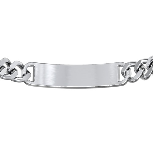 Men’s Engravable 8.5" Stainless Steel Curb Link ID Bracelet