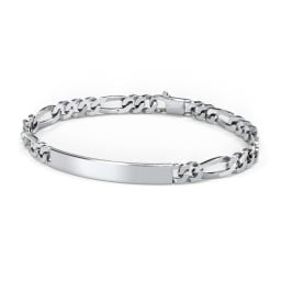 Men’s Engravable 8.25" Stainless Steel Figaro Link ID Bracelet