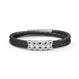 Men’s Sterling Silver Celtic Knot Bracelet With 4 Gemstones