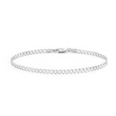 Men's 10" Open Curb Chain Bracelet – Sterling Silver