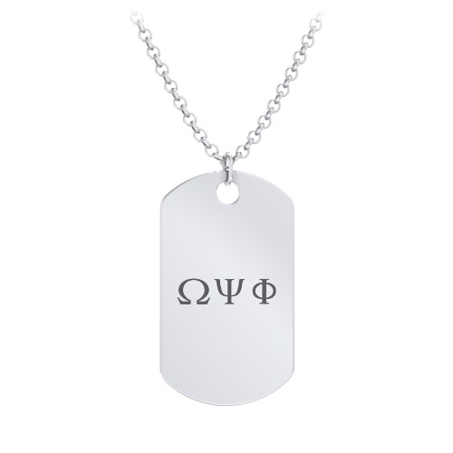 Men's Engravable Dog Tag Fraternity Necklace – Sterling Silver