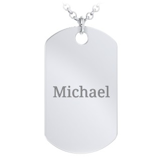 Engravable Gold-Plated Dog Tag Necklace