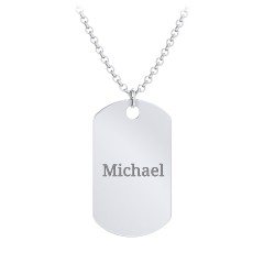 Men's Engravable Dog Tag Necklace – Sterling Silver