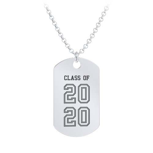 Engravable 2020 Graduation Dog Tag Necklace
