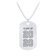 Engravable 2020 Graduation Dog Tag Necklace – Sterling Silver