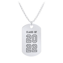 Engravable 2022 Graduation Dog Tag Necklace – Sterling Silver