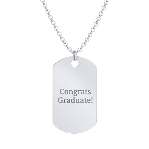 Engravable 2022 Graduation Dog Tag Necklace – Sterling Silver