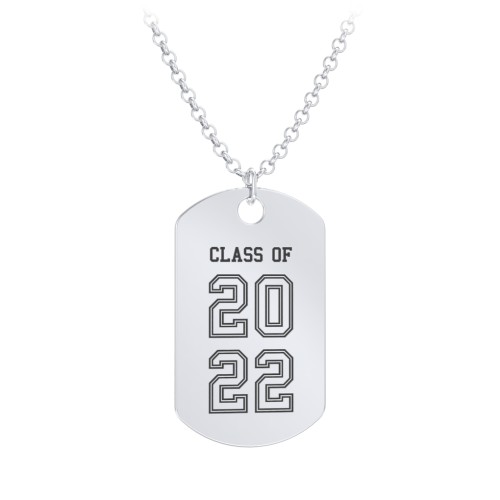 Engravable 2022 Graduation Dog Tag Necklace – Sterling Silver