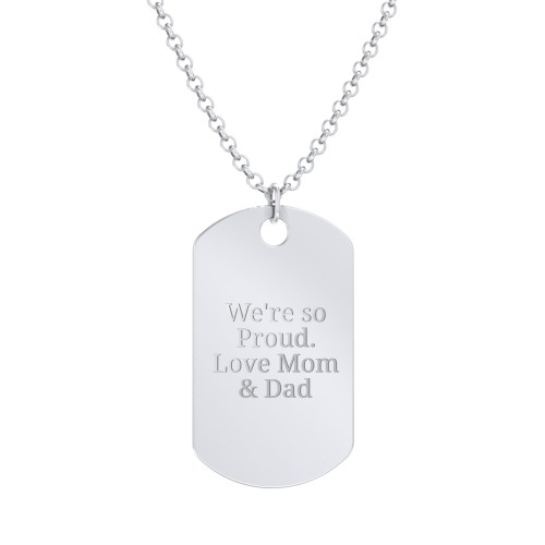 Engravable 2024 Graduation Dog Tag Necklace