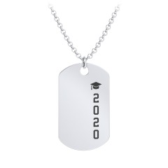 2020 Graduation Dog Tag Necklace – Sterling Silver