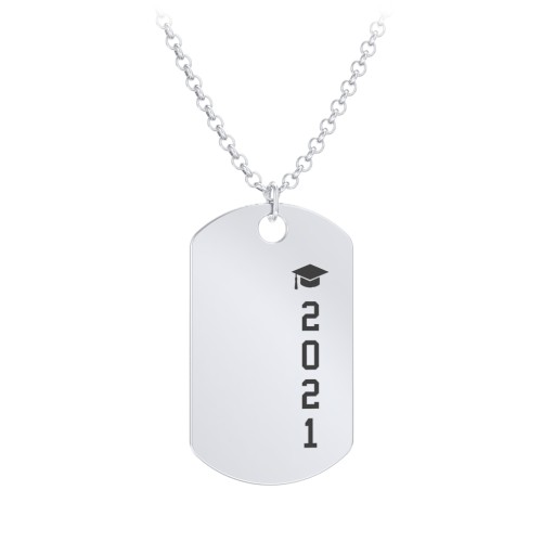 2021 Graduation Dog Tag Necklace – Sterling Silver