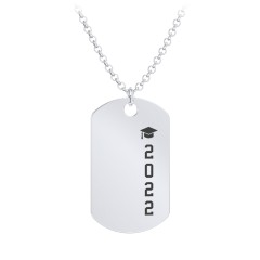 2022 Graduation Dog Tag Necklace – Sterling Silver