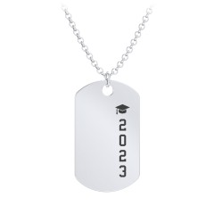 2023 Graduation Dog Tag Necklace – Sterling Silver