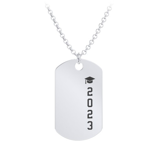 2023 Graduation Dog Tag Necklace – Sterling Silver