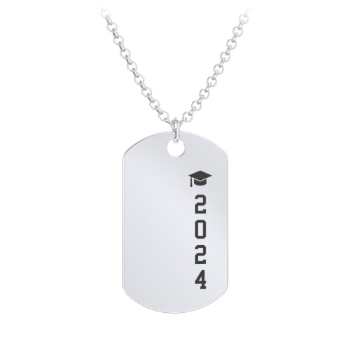 2024 Graduation Dog Tag Necklace – Sterling Silver
