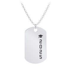 2025 Graduation Dog Tag Necklace – Sterling Silver