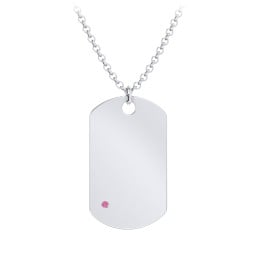 Men's Engravable Dog Tag Necklace With Accent