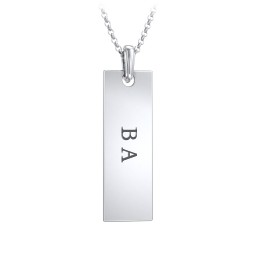 Men's Engravable Long Tag Fraternity Necklace in 925 Sterling Silver
