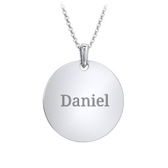 Men's Engravable Disc Necklace – Sterling Silver
