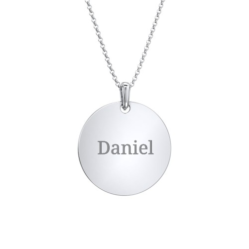 Men's Engravable Disc Necklace – Sterling Silver