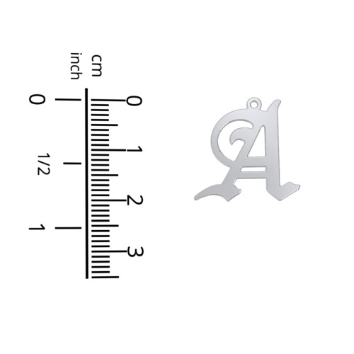 Men's Gothic Initial Pendant Necklace - A