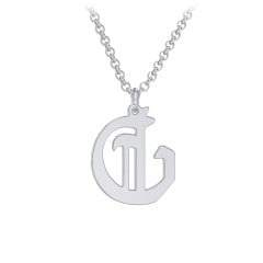Men's Gothic Initial Pendant Necklace - G