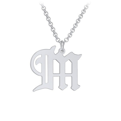 Men's Gothic Initial Pendant Necklace - M