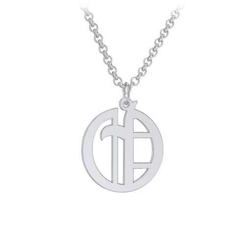 Men's Gothic Initial Pendant Necklace - O