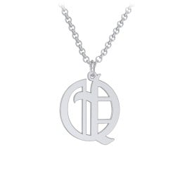 Men's Gothic Initial Pendant Necklace - Q
