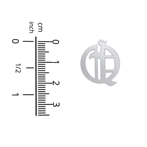 Men's Gothic Initial Pendant Necklace - Q – Sterling Silver