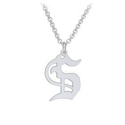 Men's Gothic Initial Pendant Necklace - S