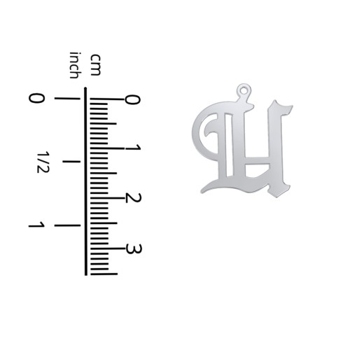 Men's Gothic Initial Pendant Necklace - U – Sterling Silver