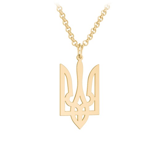 Men's Modern Ukraine Coat Of Arms Necklace – 10K Yellow Gold