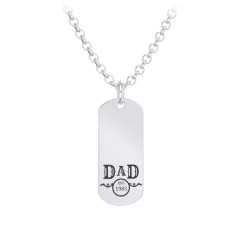 Men's Engravable DAD Tag Necklace with Year – Sterling Silver